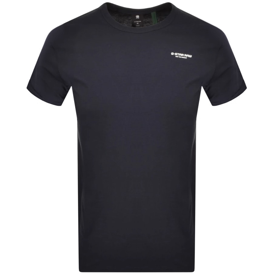 Alternative Image for ProductG Star Raw Slim Logo T Shirt Navy1